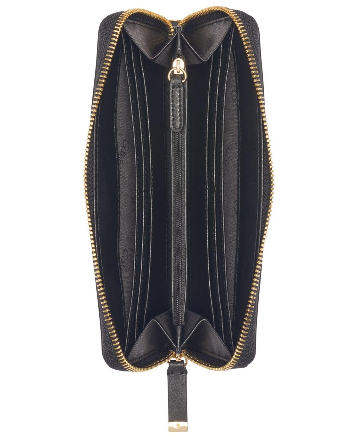 Calvin Klein Zip-Around Wristlet Wallet Black Combo Gold – Enfin